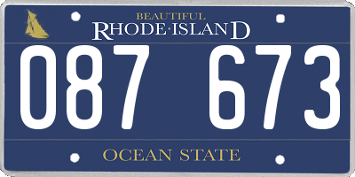 RI license plate 087673