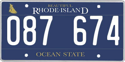 RI license plate 087674