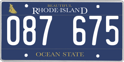 RI license plate 087675