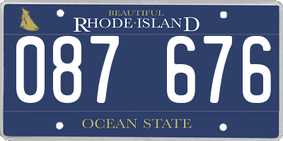 RI license plate 087676
