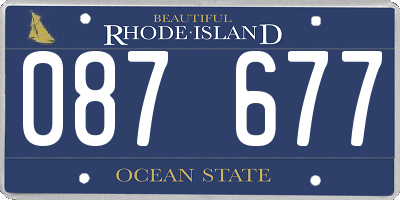 RI license plate 087677