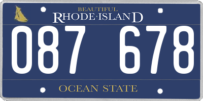 RI license plate 087678
