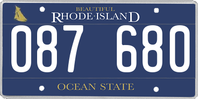 RI license plate 087680