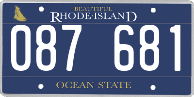 RI license plate 087681