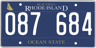 RI license plate 087684