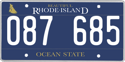 RI license plate 087685