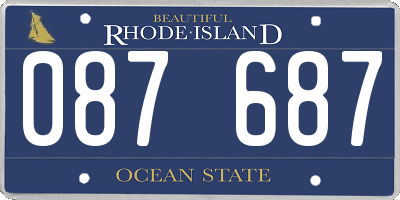 RI license plate 087687