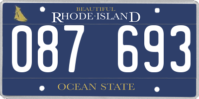 RI license plate 087693