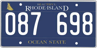 RI license plate 087698