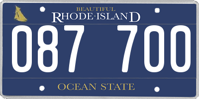 RI license plate 087700