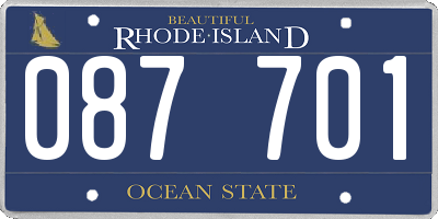 RI license plate 087701