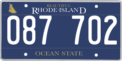RI license plate 087702