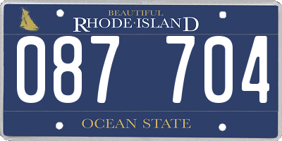 RI license plate 087704
