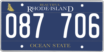 RI license plate 087706