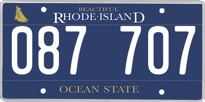 RI license plate 087707