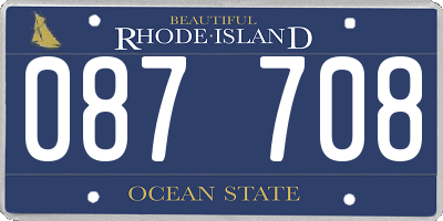 RI license plate 087708