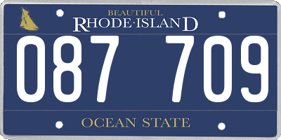 RI license plate 087709