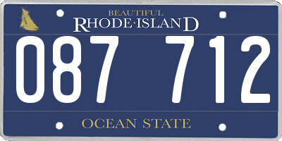 RI license plate 087712