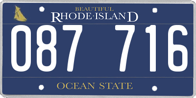 RI license plate 087716
