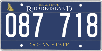 RI license plate 087718
