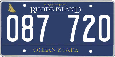 RI license plate 087720