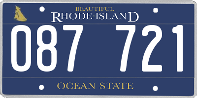 RI license plate 087721