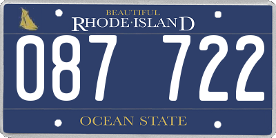 RI license plate 087722