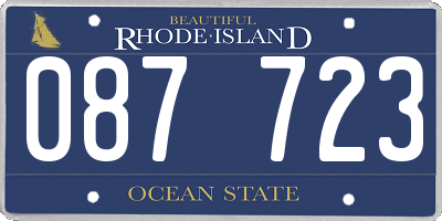 RI license plate 087723