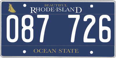 RI license plate 087726