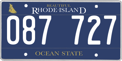 RI license plate 087727