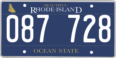RI license plate 087728
