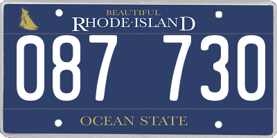 RI license plate 087730