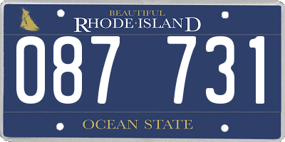 RI license plate 087731