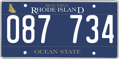 RI license plate 087734
