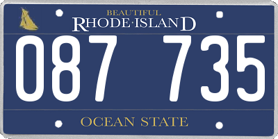 RI license plate 087735