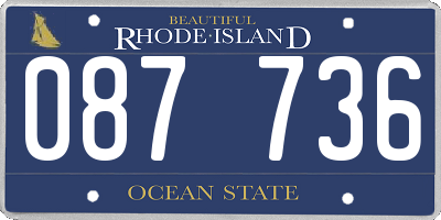 RI license plate 087736
