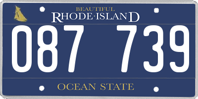 RI license plate 087739