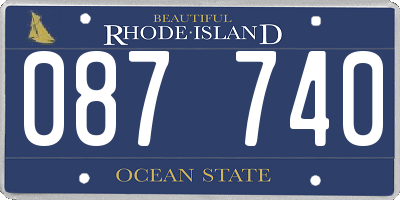 RI license plate 087740