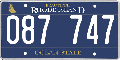 RI license plate 087747