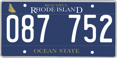RI license plate 087752