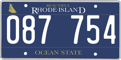 RI license plate 087754