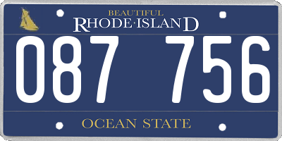 RI license plate 087756