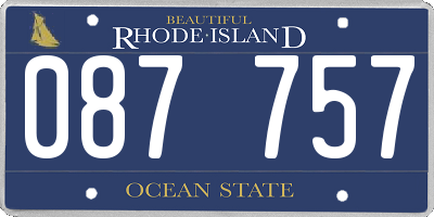 RI license plate 087757