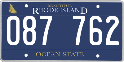 RI license plate 087762