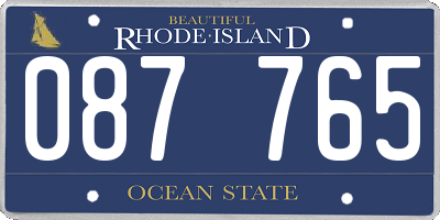RI license plate 087765