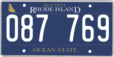 RI license plate 087769