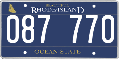 RI license plate 087770