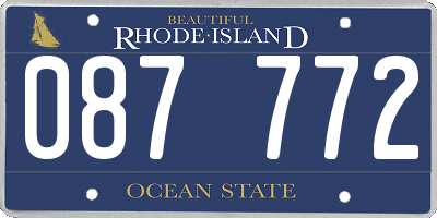 RI license plate 087772