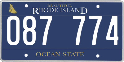 RI license plate 087774