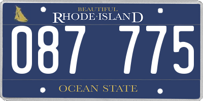 RI license plate 087775